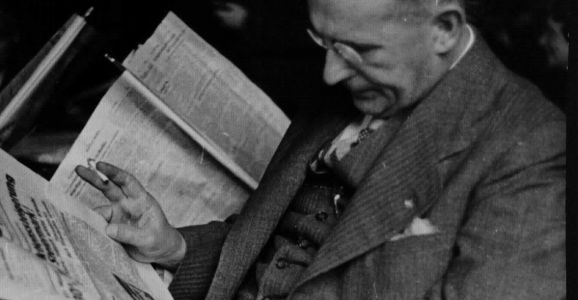 Man reading a newspaper