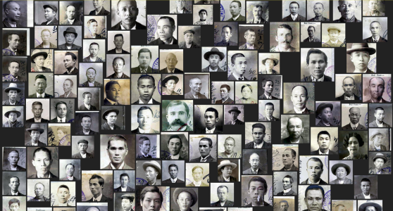 montage of portraits showing faces